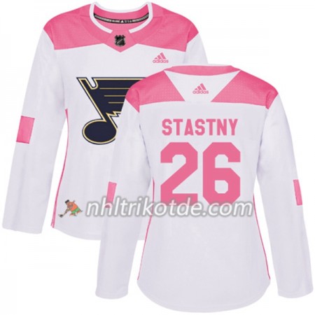 St. Louis Blues Trikot Paul Stastny 26 Adidas 2017-2018 Weiß Pink Fashion Authentic - Dame
